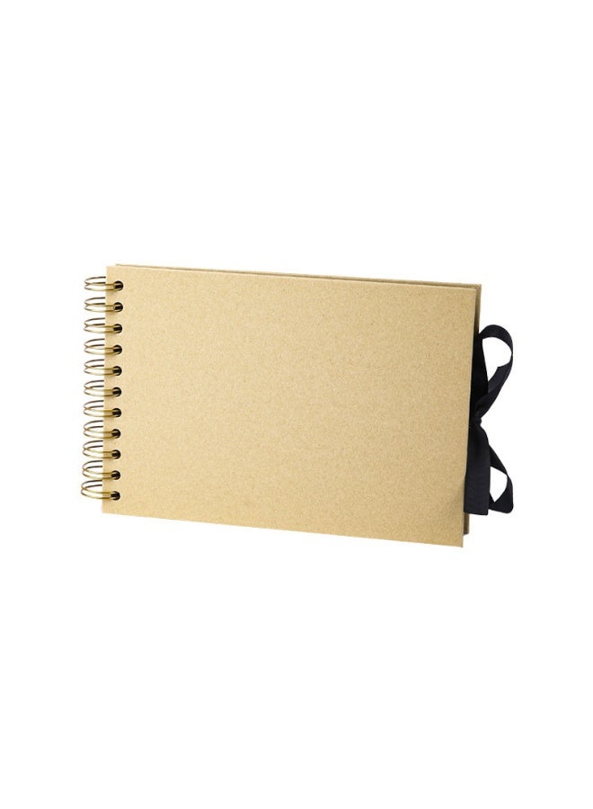 مجلد صور من ورق كرافت A5، دفتر مصغّر DIY مع عقدة حزام، تثبيت معدني لصور بولارويد والبطاقات البريدية وصور العائلة، هدية للذكريات المنزلية - Image 1